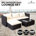 Sarantino 5pc Modular Outdoor Lounge Set PE Rattan - Brown - Furniture > Outdoor