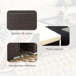 Sarantino 5pc Modular Outdoor Lounge Set PE Rattan - Brown - Furniture > Outdoor