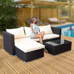 Sarantino 5pc Modular Outdoor Lounge Set PE Rattan - Brown - Furniture > Outdoor