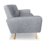Sarantino 6-Seater Linen Sofa Set Couch Futon - Light Grey - Furniture > Sofas