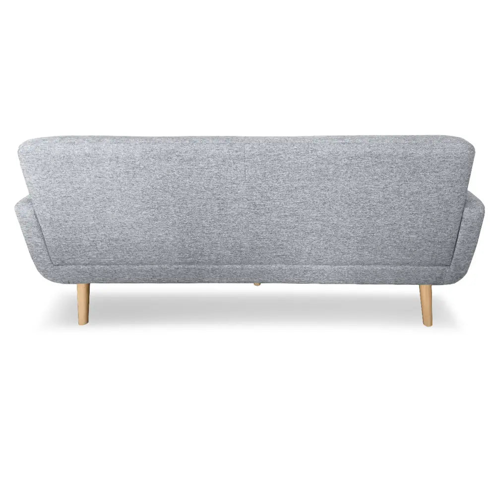 Sarantino 6-Seater Linen Sofa Set Couch Futon - Light Grey - Furniture > Sofas