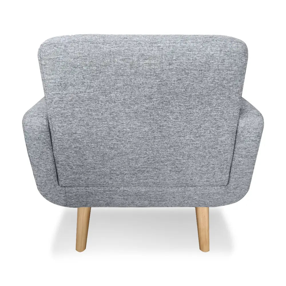 Sarantino 6-Seater Linen Sofa Set Couch Futon - Light Grey - Furniture > Sofas
