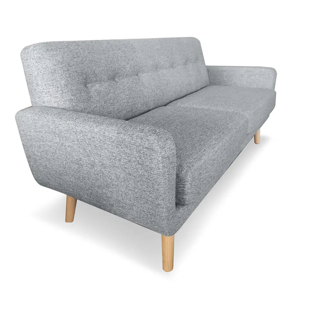 Sarantino 6-Seater Linen Sofa Set Couch Futon - Light Grey - Furniture > Sofas