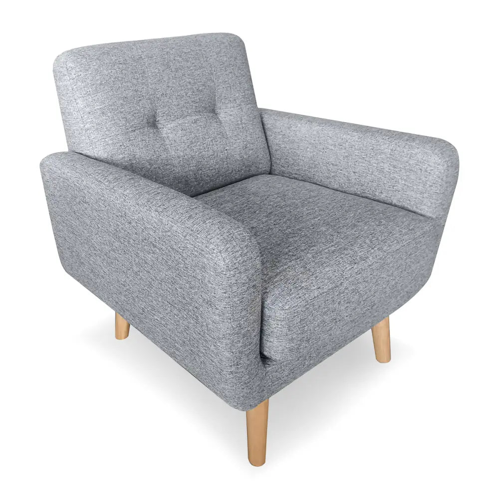 Sarantino 6-Seater Linen Sofa Set Couch Futon - Light Grey - Furniture > Sofas