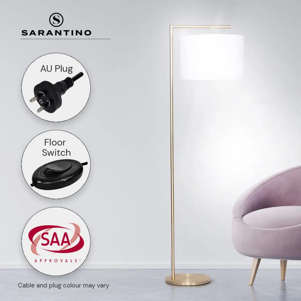 Sarantino 90-Degree Modern Arc Floor Lamp - Home & Garden > Lighting
