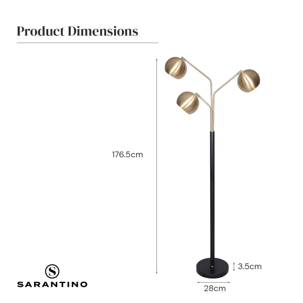 Sarantino Adjustable 3-Arm Arc Lamp - Home & Garden > Lighting