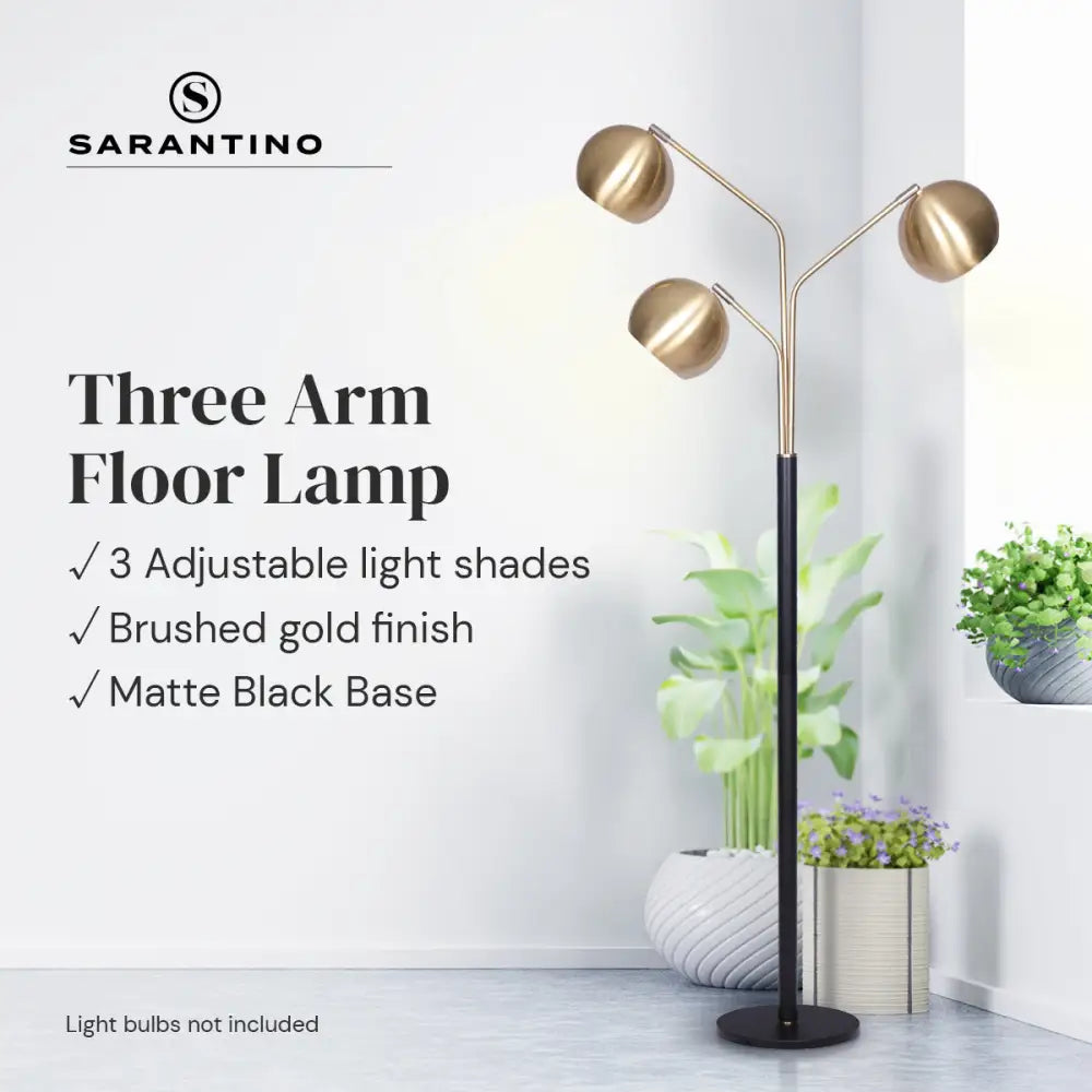 Sarantino Adjustable 3-Arm Arc Lamp - Home & Garden > Lighting
