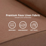 Sarantino Adjustable Chair Single Sofa Bed Faux Linen - Brown - Furniture > Sofas