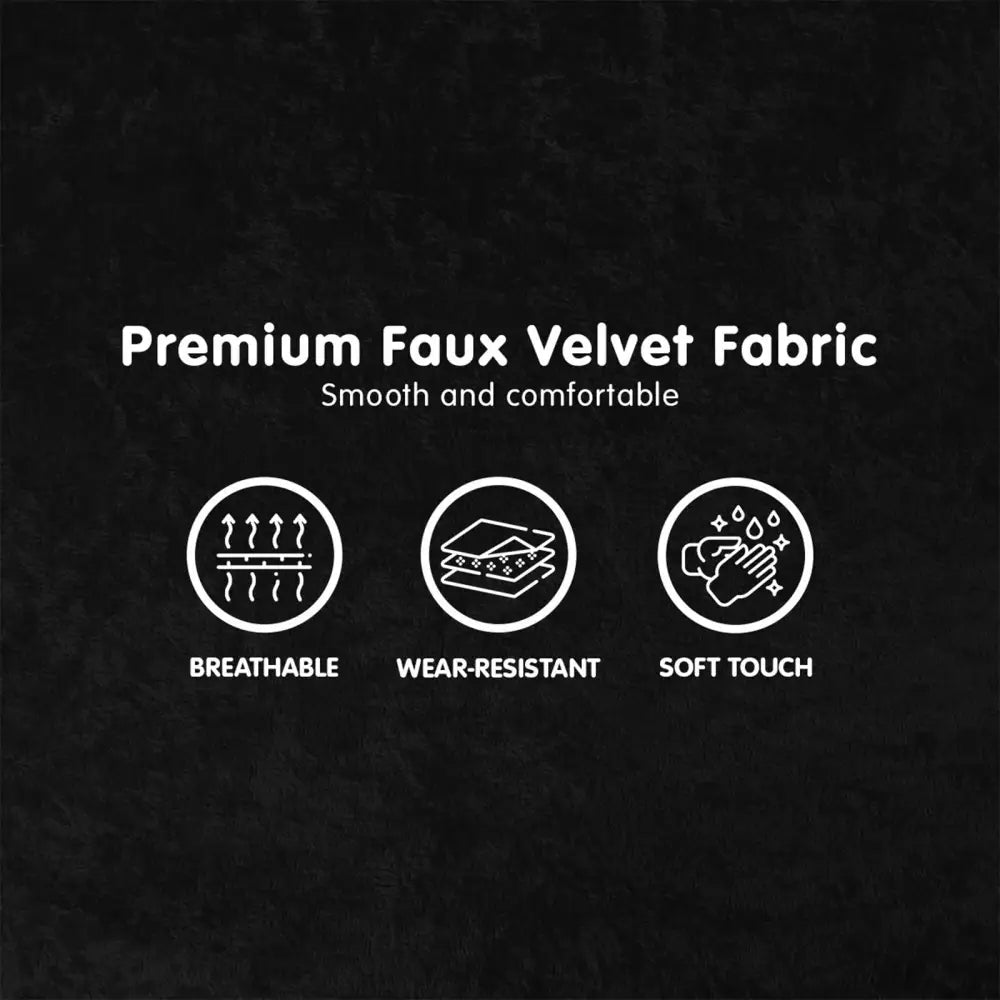 Sarantino Adjustable Chair Single Sofa Bed Faux Velvet - Black - Furniture > Sofas
