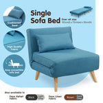 Sarantino Adjustable Corner Sofa 1 Seater Lounge Linen Bed Seat - Blue - Furniture > Sofas
