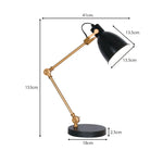 Sarantino Adjustable Metal Table Lamp In Black And Gold - Home & Garden > Lighting