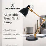 Sarantino Adjustable Metal Table Lamp In Black And Gold - Home & Garden > Lighting