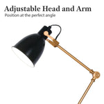Sarantino Adjustable Metal Table Lamp In Black And Gold - Home & Garden > Lighting