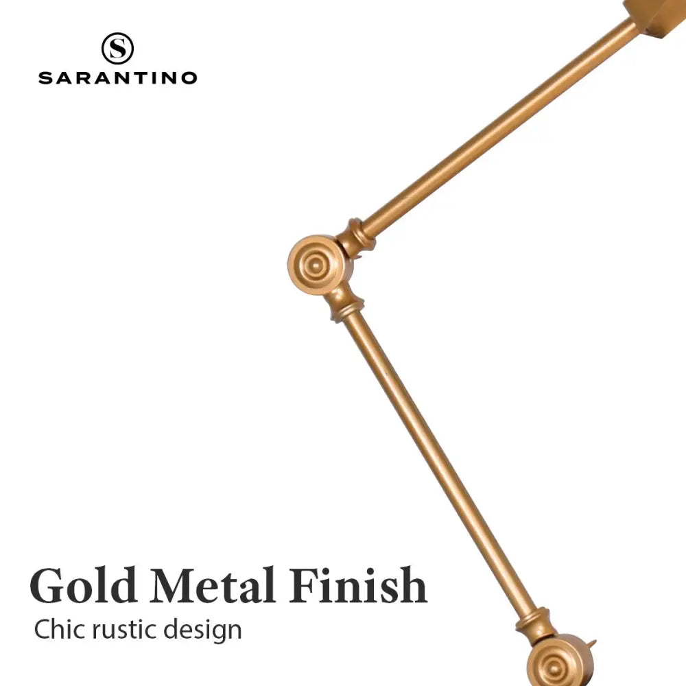 Sarantino Adjustable Metal Table Lamp In Black And Gold - Home & Garden > Lighting