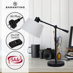 Sarantino Adjustable Metal Table Lamp In Black - Home & Garden > Lighting