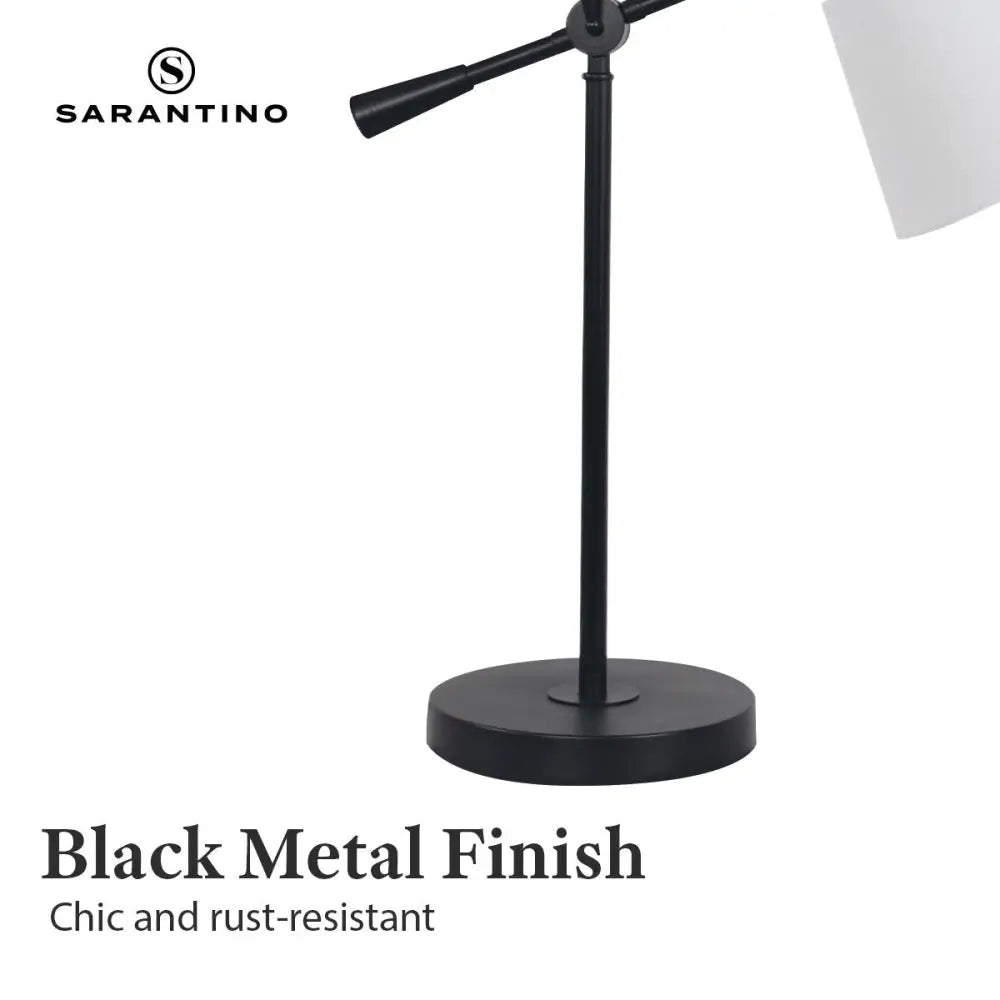 Sarantino Adjustable Metal Table Lamp In Black - Home & Garden > Lighting