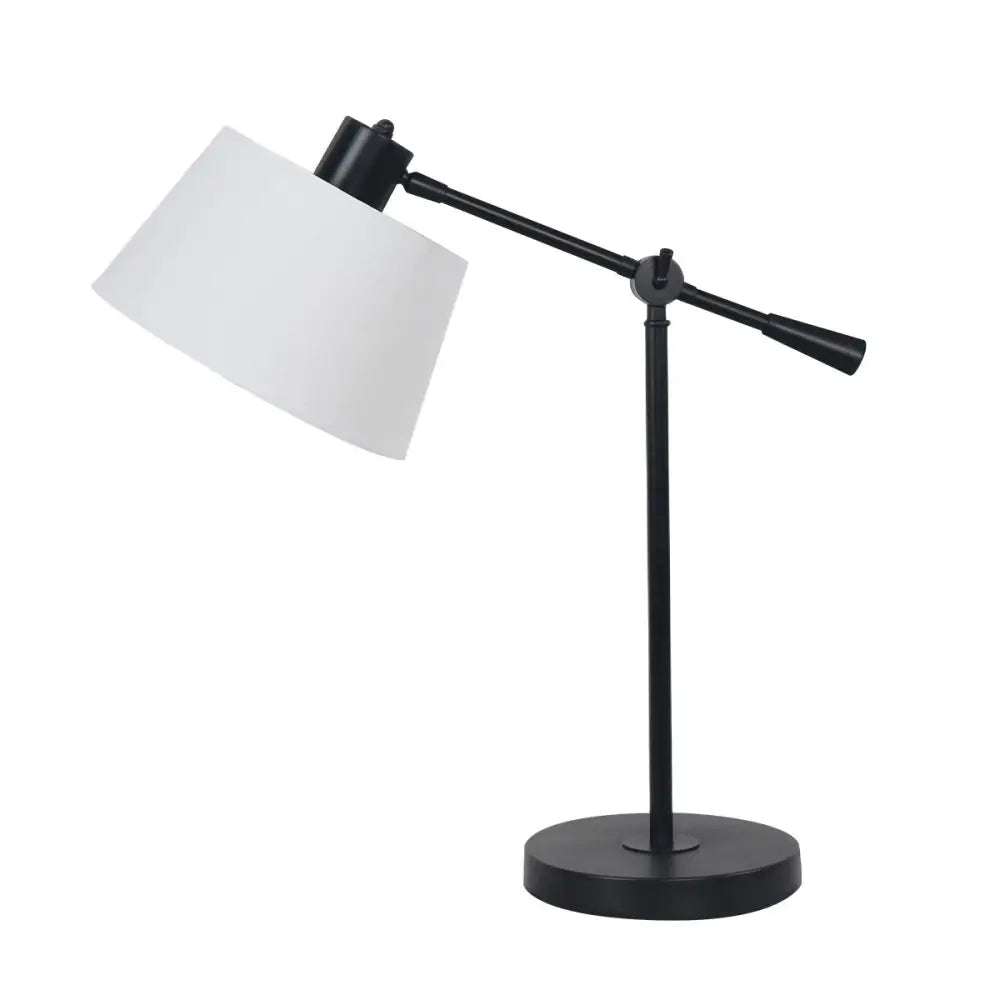 Sarantino Adjustable Metal Table Lamp In Black - Home & Garden > Lighting