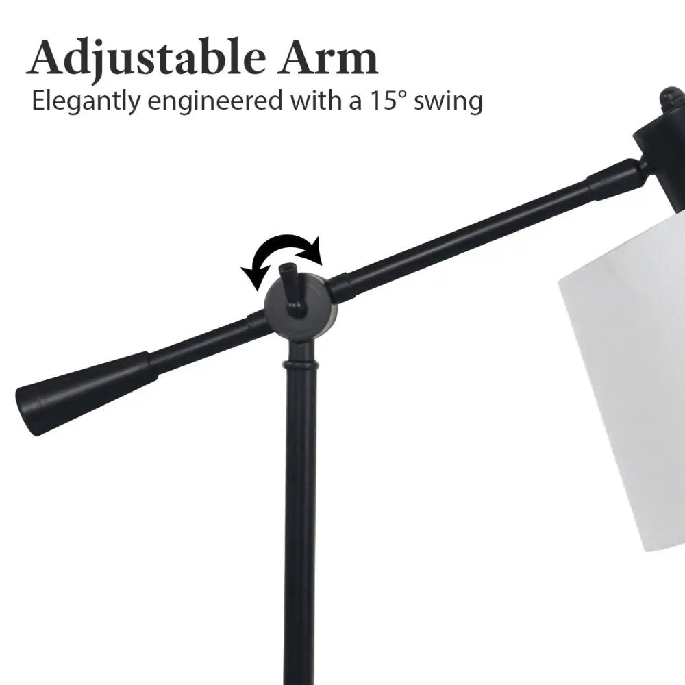 Sarantino Adjustable Metal Table Lamp In Black - Home & Garden > Lighting