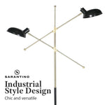 Sarantino Adjustable Two Light Lamp Black and Gold Finish - Home & Garden > Lighting