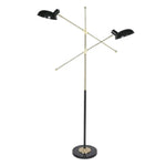 Sarantino Adjustable Two Light Lamp Black and Gold Finish - Home & Garden > Lighting