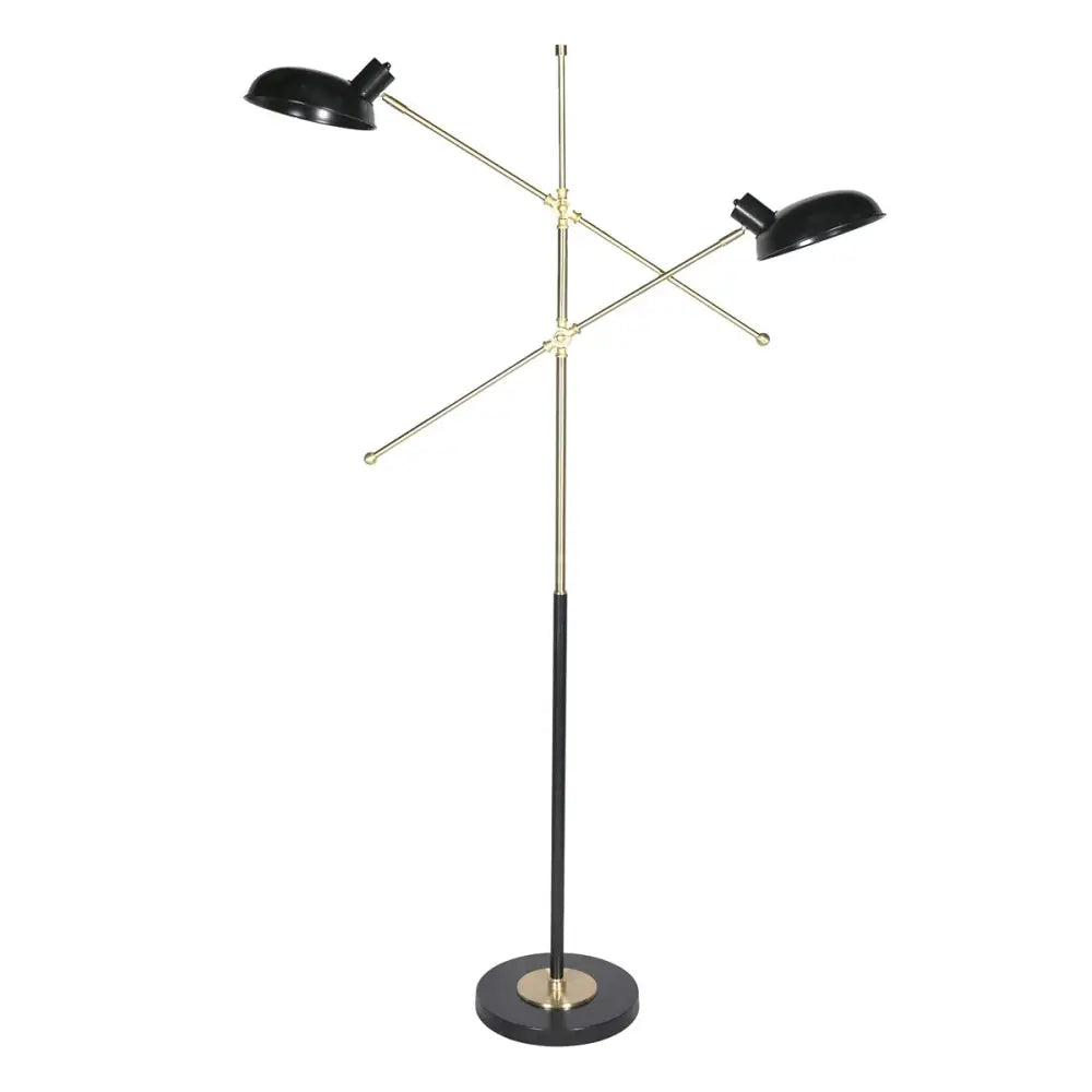 Sarantino Adjustable Two Light Lamp Black and Gold Finish - Home & Garden > Lighting