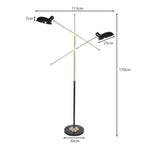 Sarantino Adjustable Two Light Lamp Black and Gold Finish - Home & Garden > Lighting