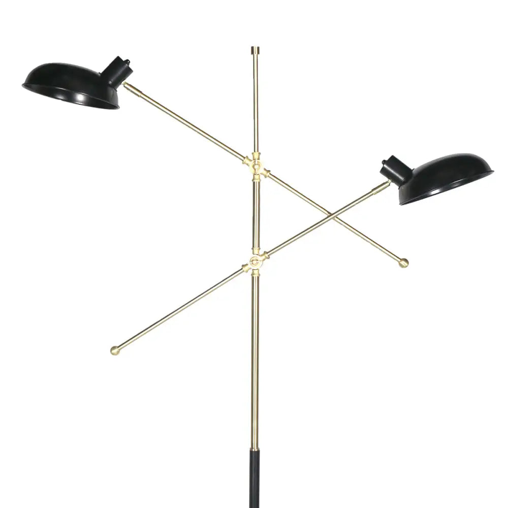Sarantino Adjustable Two Light Lamp Black and Gold Finish - Home & Garden > Lighting