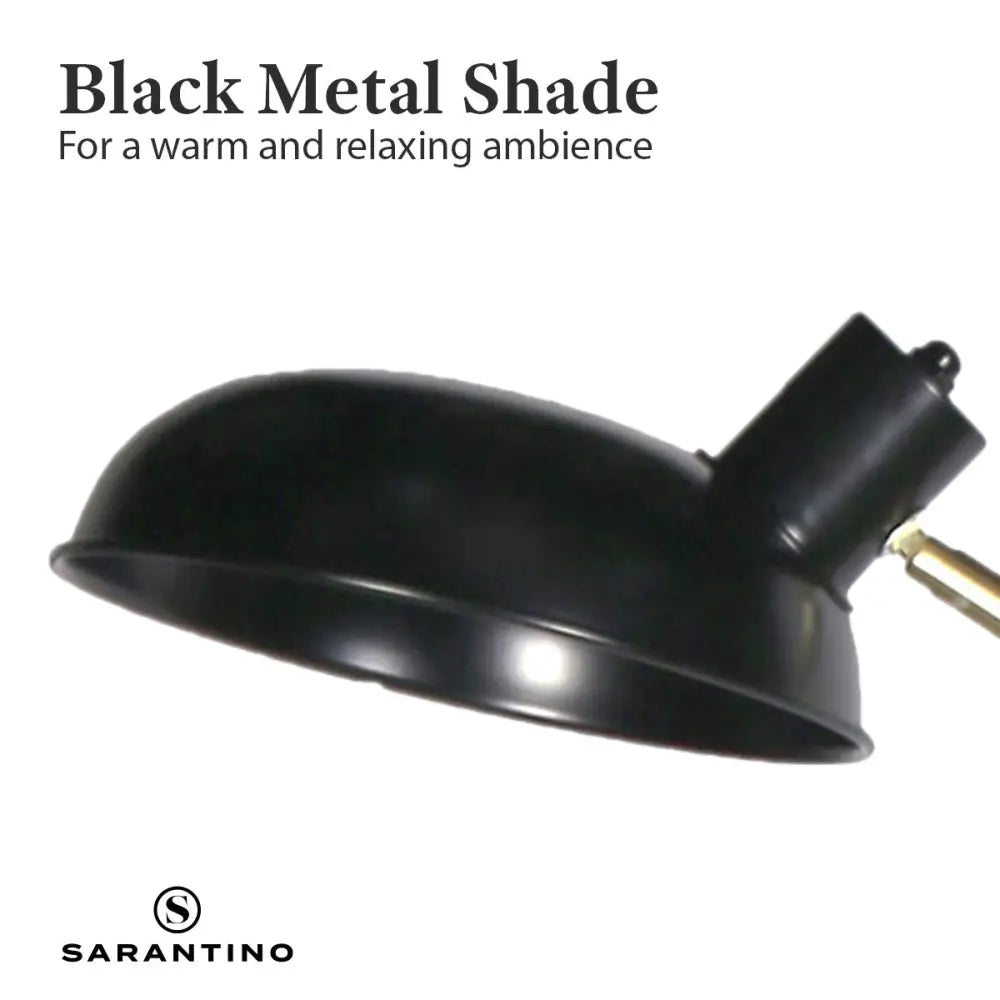 Sarantino Adjustable Two Light Lamp Black and Gold Finish - Home & Garden > Lighting