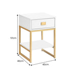 Sarantino Alessia Bedside Table In White/gold - Furniture > Bedroom