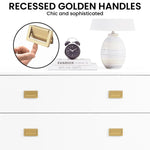 Sarantino Amara Chest Of Drawers Tallboy Dresser - White/gold - Furniture > Living Room