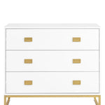 Sarantino Amara Chest Of Drawers Tallboy Dresser - White/gold - Furniture > Living Room