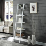 Sarantino Amelia 5-Tier Ladder Shelf in White - Furniture > Living Room > Bookcases & Shelves