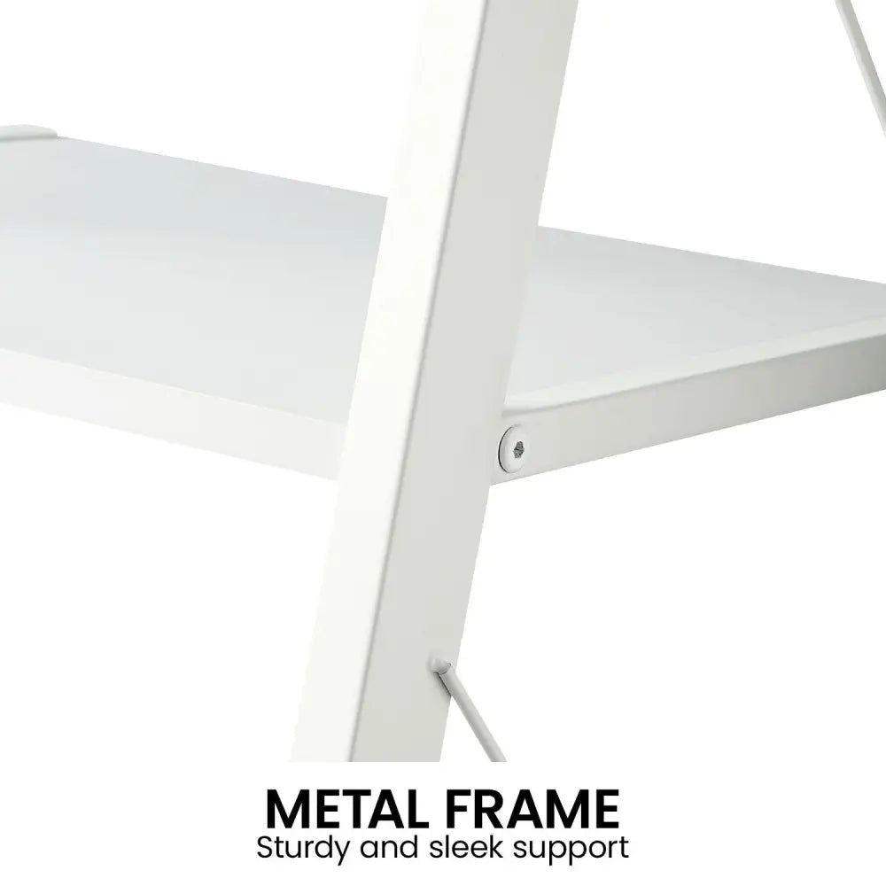 Sarantino Amelia 5-Tier Ladder Shelf in White - Furniture > Living Room > Bookcases & Shelves