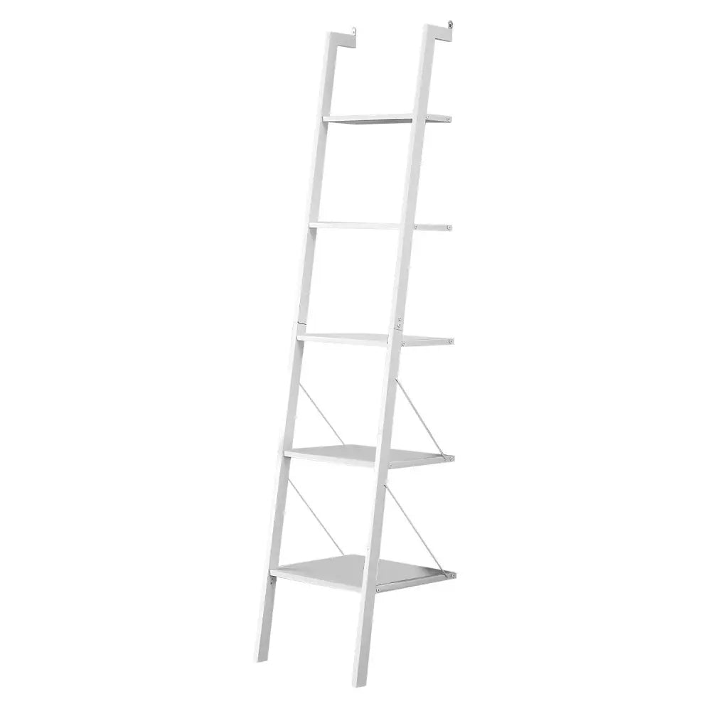 Sarantino Amelia 5-Tier Ladder Shelf in White - Furniture > Living Room > Bookcases & Shelves