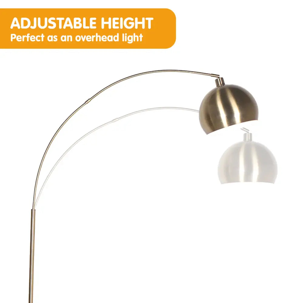 Sarantino Arc Floor Lamp Antique Brass Finish with Marble Base - Home & Garden > Artificial Plants > Artifical Flowers