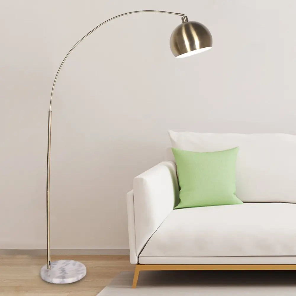 Sarantino Arc Floor Lamp Antique Brass Finish with Marble Base - Home & Garden > Artificial Plants > Artifical Flowers
