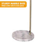 Sarantino Arc Floor Lamp Antique Brass Finish with Marble Base - Home & Garden > Artificial Plants > Artifical Flowers