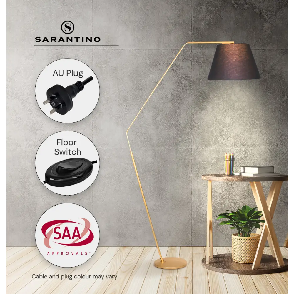 Sarantino Arc Floor Lamp with Empire Shade - Home & Garden > Lighting