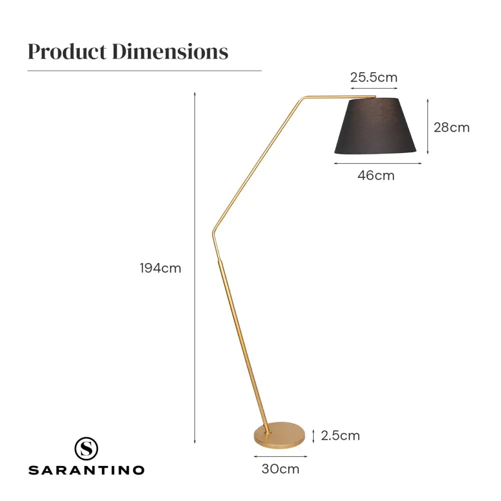 Sarantino Arc Floor Lamp with Empire Shade - Home & Garden > Lighting