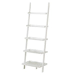 Sarantino Aster 5-Tier Ladder Shelf in White - Furniture > Living Room > Bookcases & Shelves