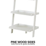 Sarantino Aster 5-Tier Ladder Shelf in White - Furniture > Living Room > Bookcases & Shelves