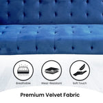 Sarantino Ava 3-seater Tufted Velvet Sofa Bed By Sarantino - Blue - Furniture > Sofas