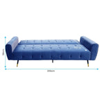 Sarantino Ava 3-seater Tufted Velvet Sofa Bed By Sarantino - Blue - Furniture > Sofas