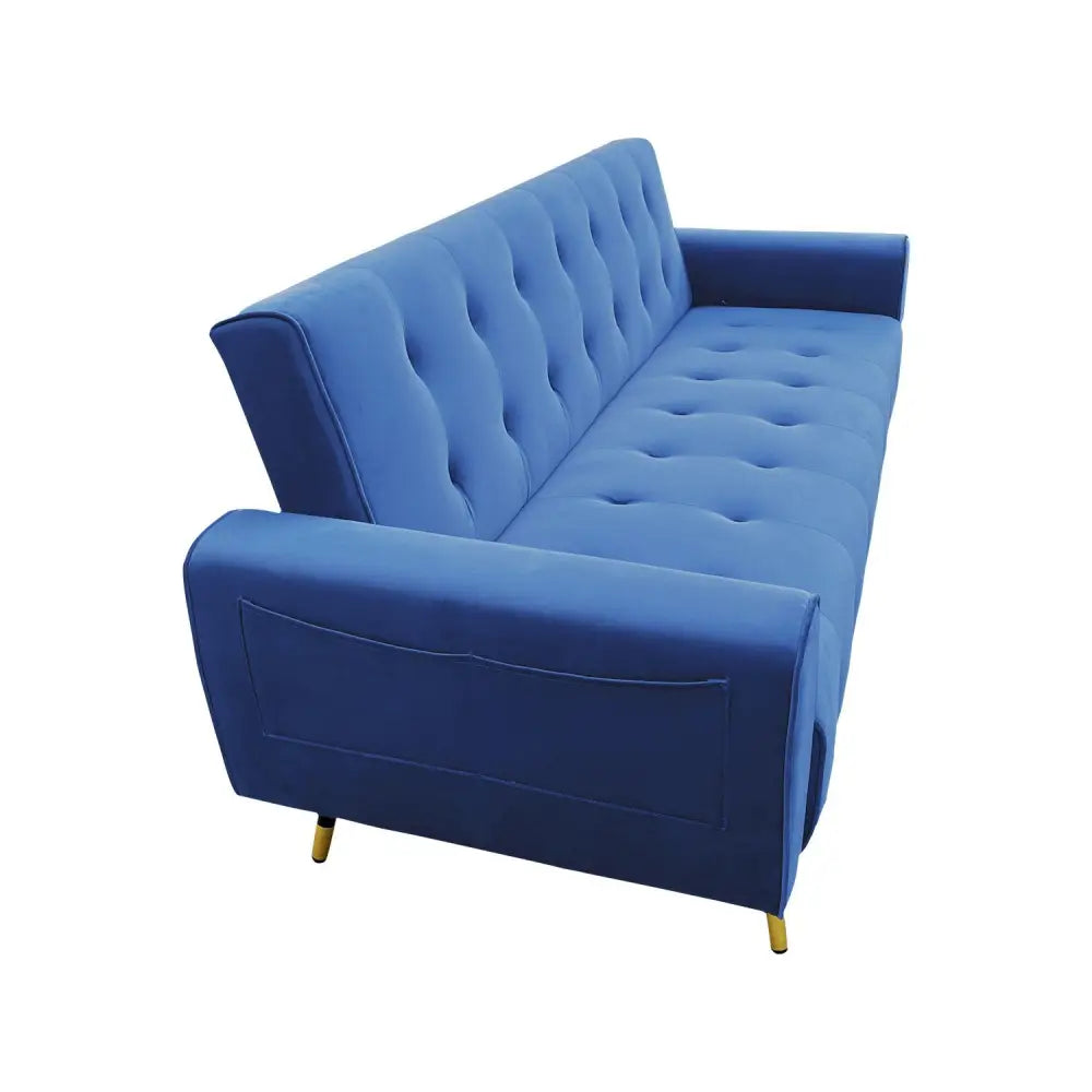 Sarantino Ava 3-seater Tufted Velvet Sofa Bed By Sarantino - Blue - Furniture > Sofas