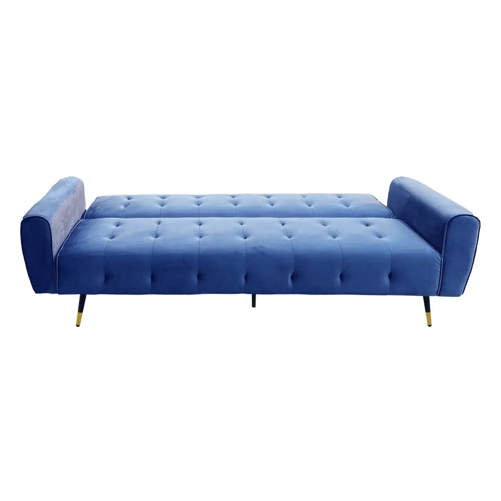 Sarantino Ava 3-seater Tufted Velvet Sofa Bed By Sarantino - Blue - Furniture > Sofas