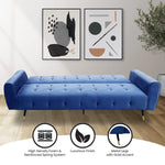 Sarantino Ava 3-seater Tufted Velvet Sofa Bed By Sarantino - Blue - Furniture > Sofas