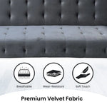 Sarantino Ava 3-seater Tufted Velvet Sofa Bed By Sarantino - Dark Grey - Furniture > Sofas