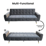 Sarantino Ava 3-seater Tufted Velvet Sofa Bed By Sarantino - Dark Grey - Furniture > Sofas