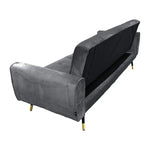 Sarantino Ava 3-seater Tufted Velvet Sofa Bed By Sarantino - Dark Grey - Furniture > Sofas