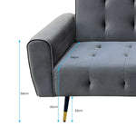 Sarantino Ava 3-seater Tufted Velvet Sofa Bed By Sarantino - Dark Grey - Furniture > Sofas